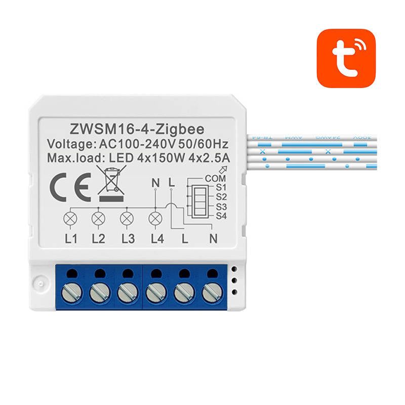 Slimme Schakelmodule ZigBee Avatto ZWSM16-W4 TUYA