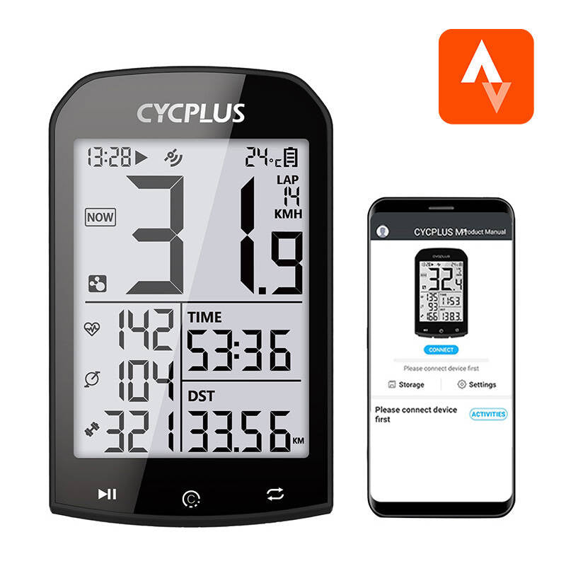 Cycplus M1 GPS-fietscomputer (Strava, TrainingPeaks e.a.)
