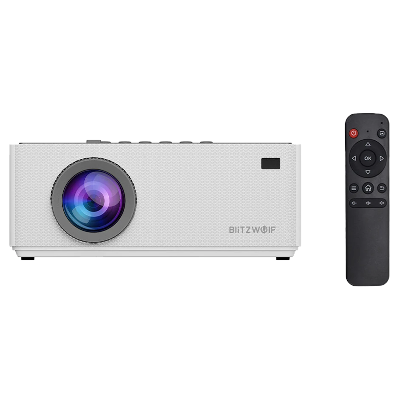 BlitzWolf BW-V8 projector – Full HD, 4K-decodering, 480 ANSI lumen, Android 11, 50-200 inch (wit)
