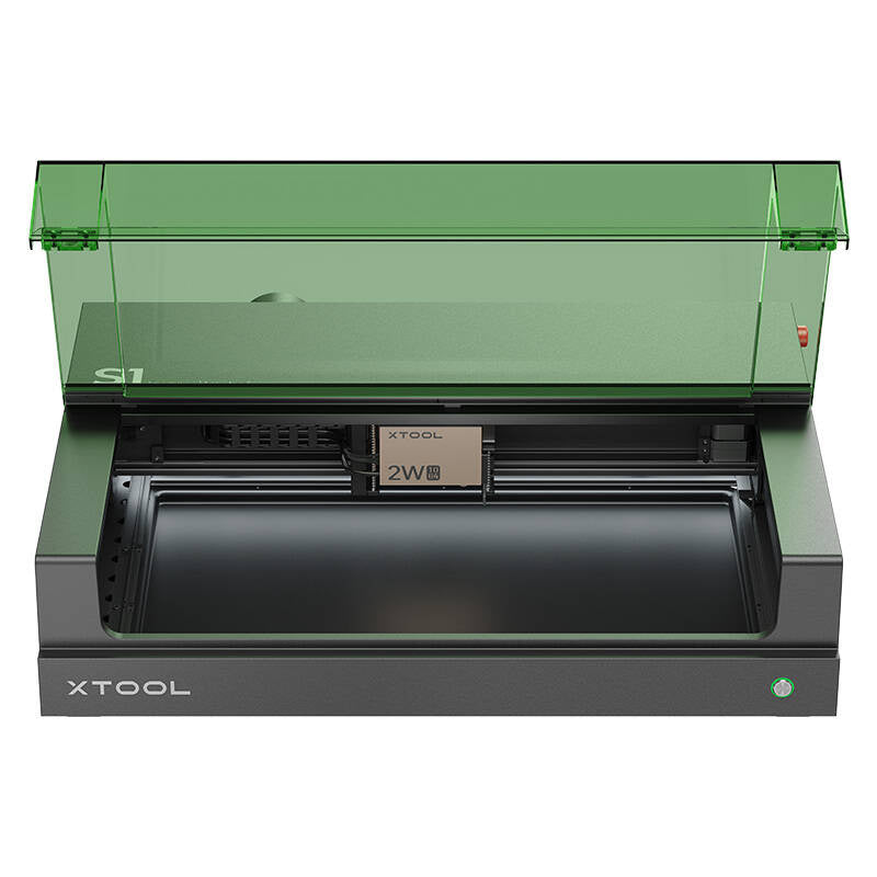 xTool S1 40W lasergraveermachine – All-in-One kit (zwart) met afzuiger, Air Assist en Riser Base
