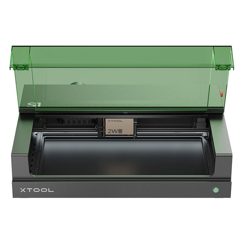 xTool S1 40W Basic lasergraveermachine (zwart) – 498×319 mm, 600 mm/s, 4 modules, mini-brandblusser