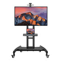 Perlesmith PSTVMC05 verrijdbare tv-standaard 32-82" – tot 45 kg, VESA 600×400, 11 hoogtes, cameraplateau