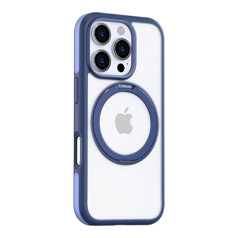 Torras Ostand R Fusion Series Hoesje voor iPhone 16 Pro (blauw)
