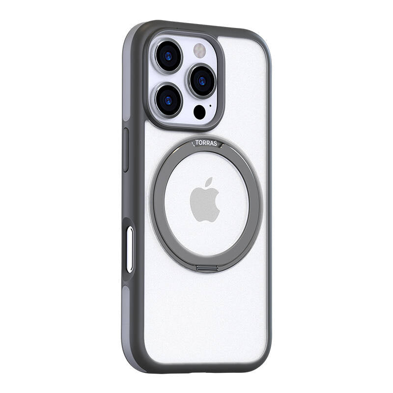 Torras Ostand R Fusion Hoesje voor iPhone 16 Pro (Grijs)