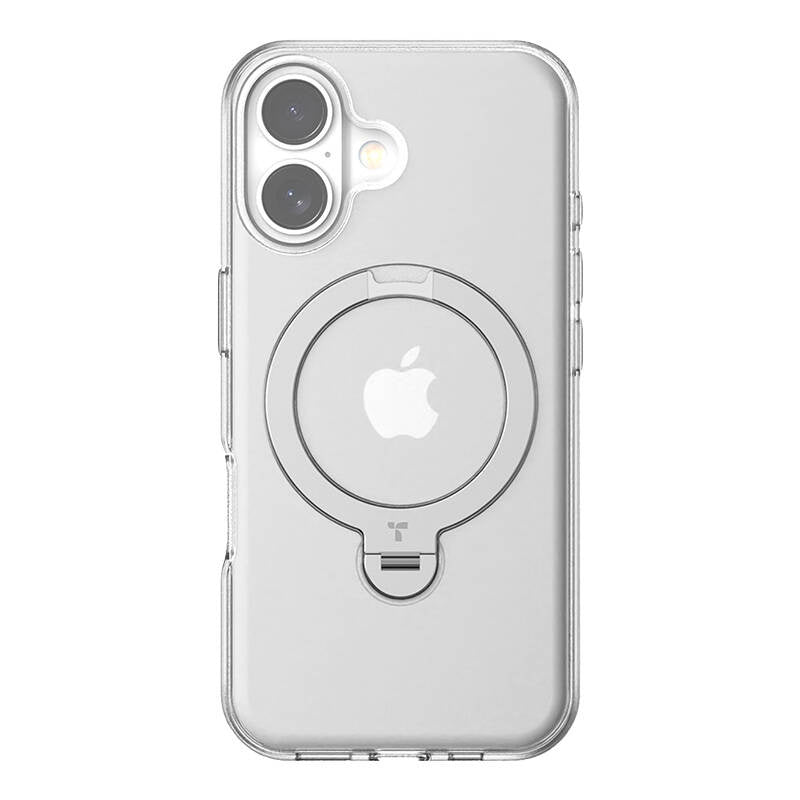Torras Ostand Spin Case voor iPhone 16 (Transparant)