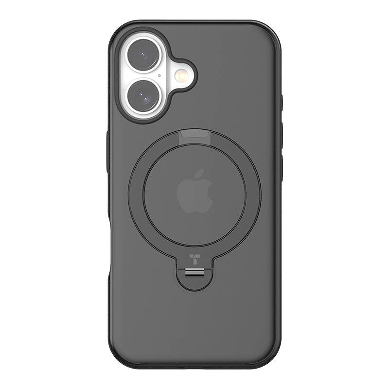 Torras Ostand Spin hoesje voor iPhone 16 Plus (Zwart)