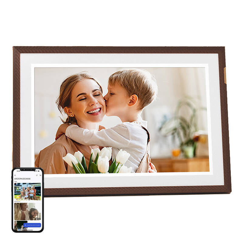 Arzopa D10 digitale fotolijst 10,1" (donkerbruin)