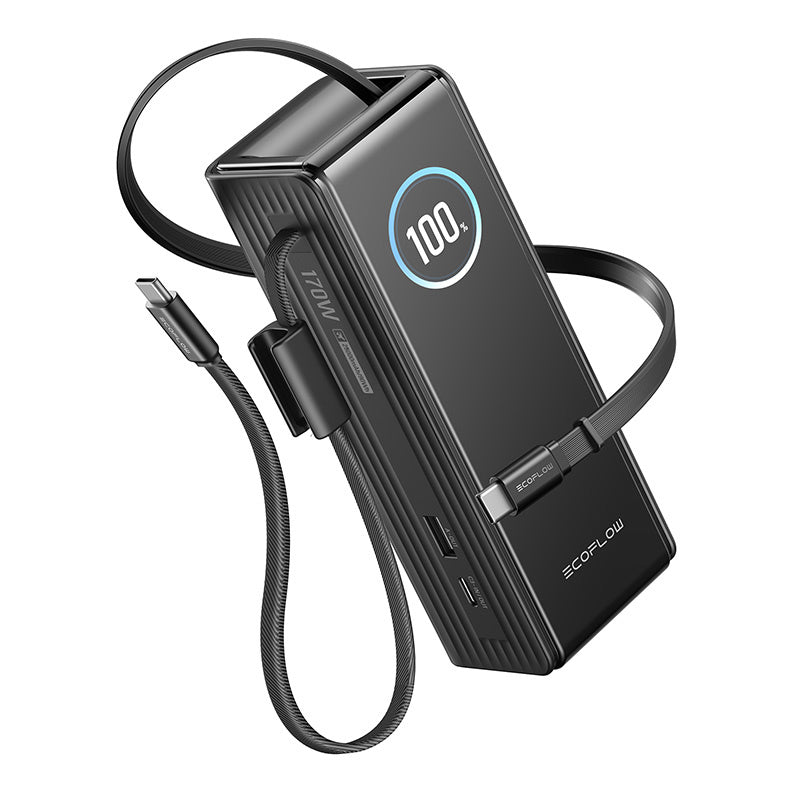 EcoFlow RAPID powerbank 25.000 mAh, 170W (ingebouwde 100W-kabels)