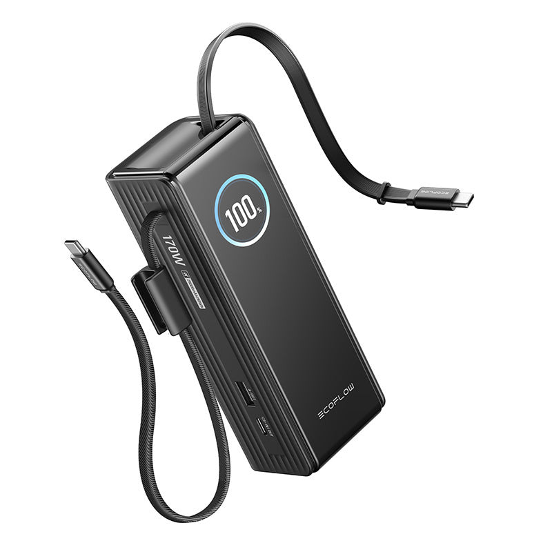EcoFlow RAPID powerbank 25.000 mAh, 170W (ingebouwde 100W-kabels)