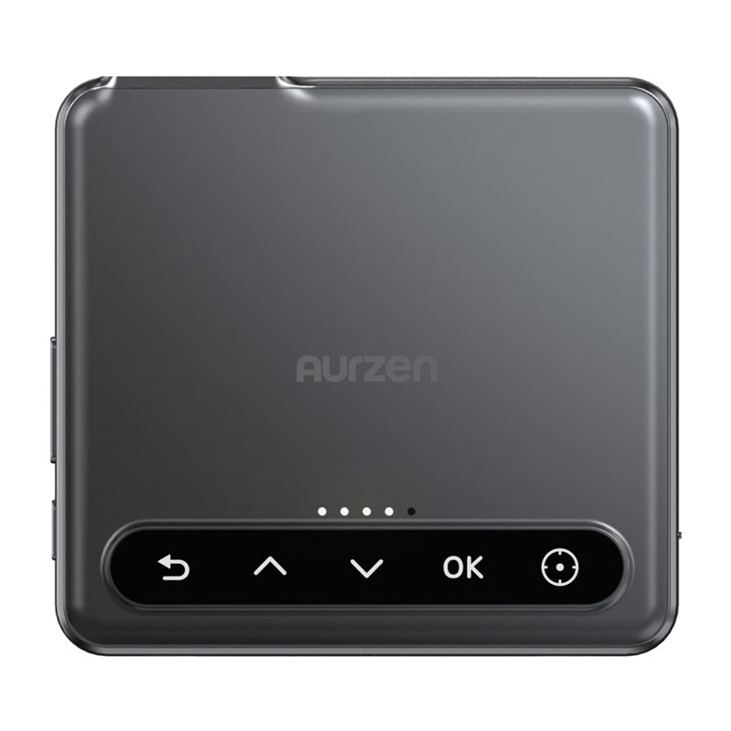 AURZEN Zip draagbare projector (grijs) – 5.000 mAh accu, PD-snelladen, verticale modus, streaming