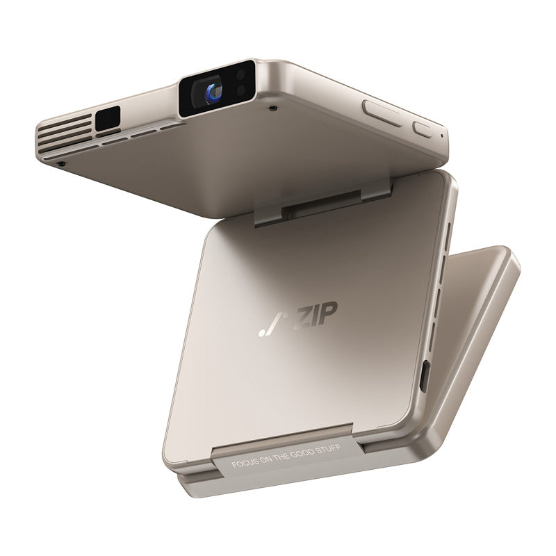 AURZEN Zip draagbare projector (goud) – 5.000 mAh accu, PD-snelladen, verticale modus, streaming