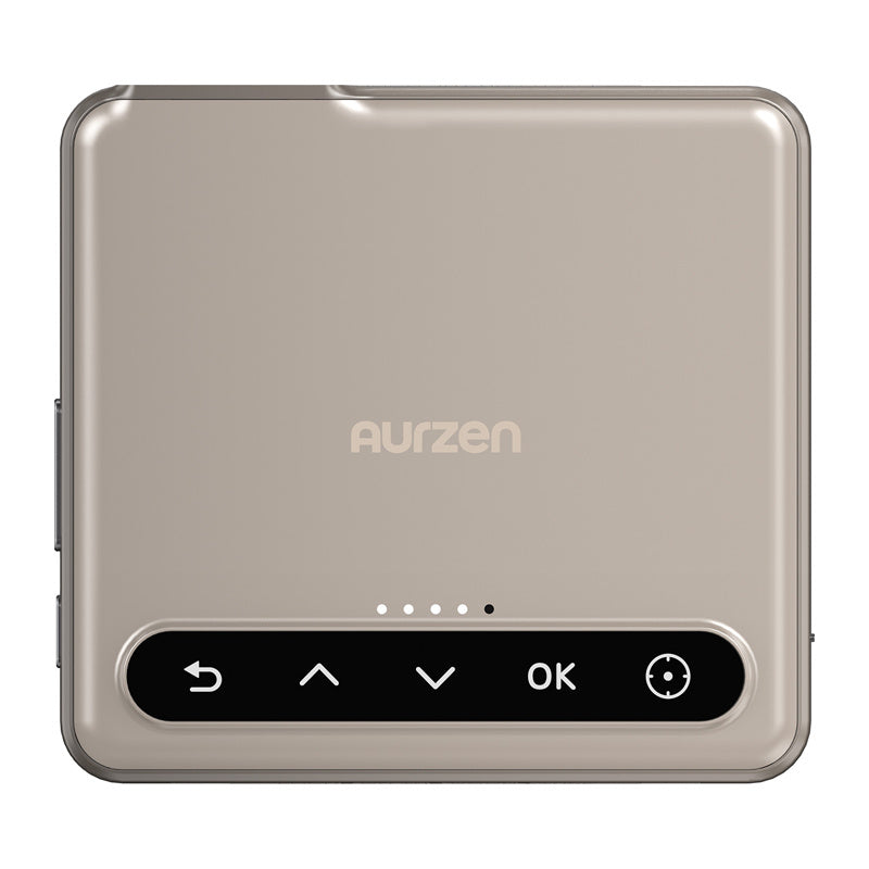 AURZEN Zip draagbare projector (goud) – 5.000 mAh accu, PD-snelladen, verticale modus, streaming