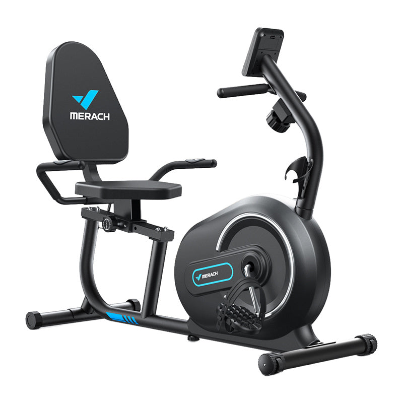 MERACH MR-S08B1 ligfiets-hometrainer – 8 magneetstanden, < 5 dB, tot 136 kg, Bluetooth-app (zwart)