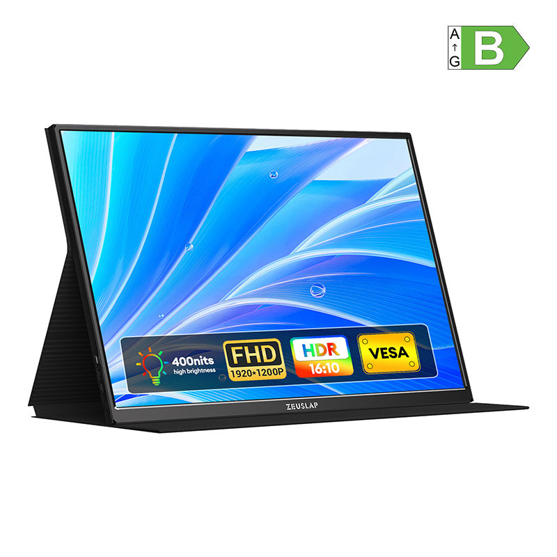 ZEUSLAP P16 draagbare gamingmonitor 16" – 1920×1200, 120 Hz, 3 ms, 400 nits, 692 g