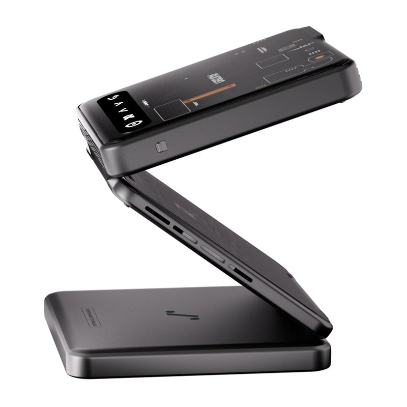 AURZEN ZIP Trifold Cyber opvouwbare projector – Z-Fold 90°+90°, DLP 720p, accu, USB-C PD