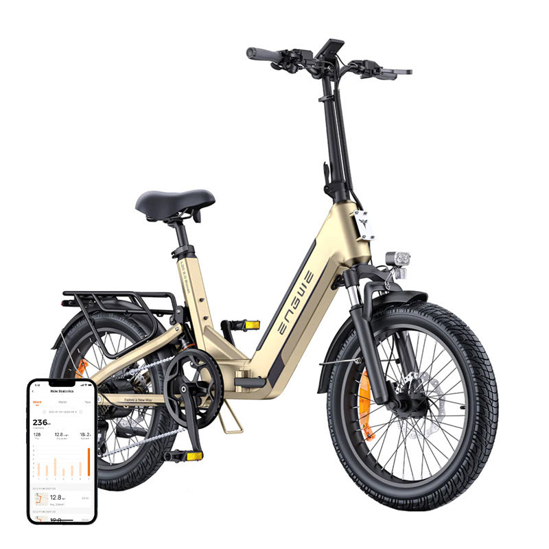 ENGWE L20 3.0 BOOST vouwbare e-bike 16" (goud) – 75 Nm, koppelsensor, tot 135 km