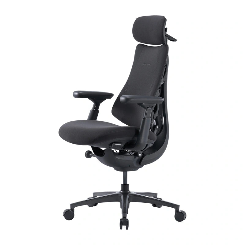 LiberNovo Omni Pro ergonomische bureaustoel 45 cm (grafiet) – elektrische lendensteun, 105-160°, ventilatie