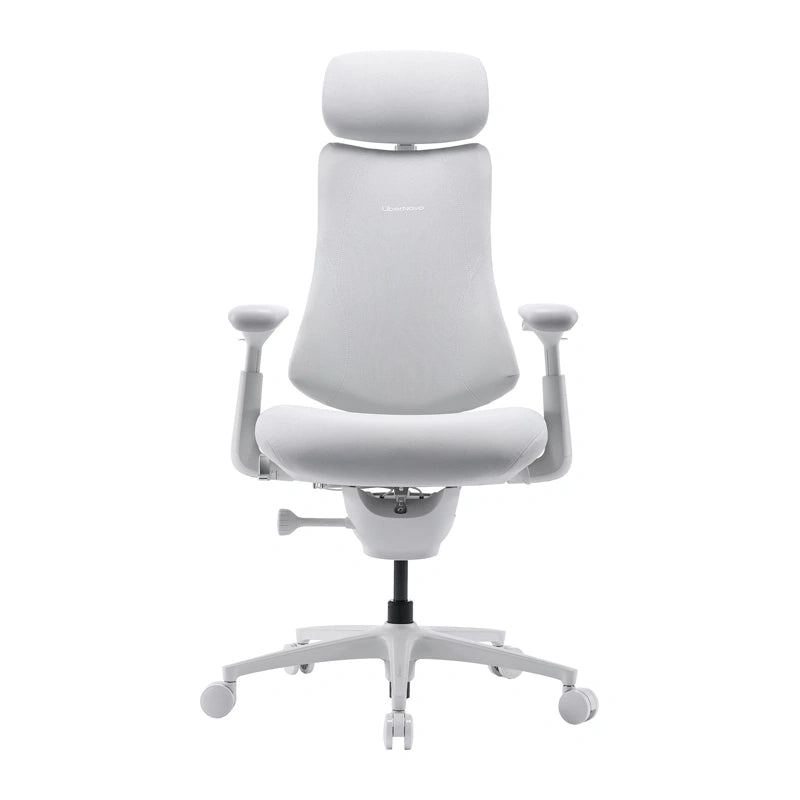 LiberNovo Omni Pro ergonomische bureaustoel 48 cm (wit) – elektrische lendensteun, 105-160°, ventilatie